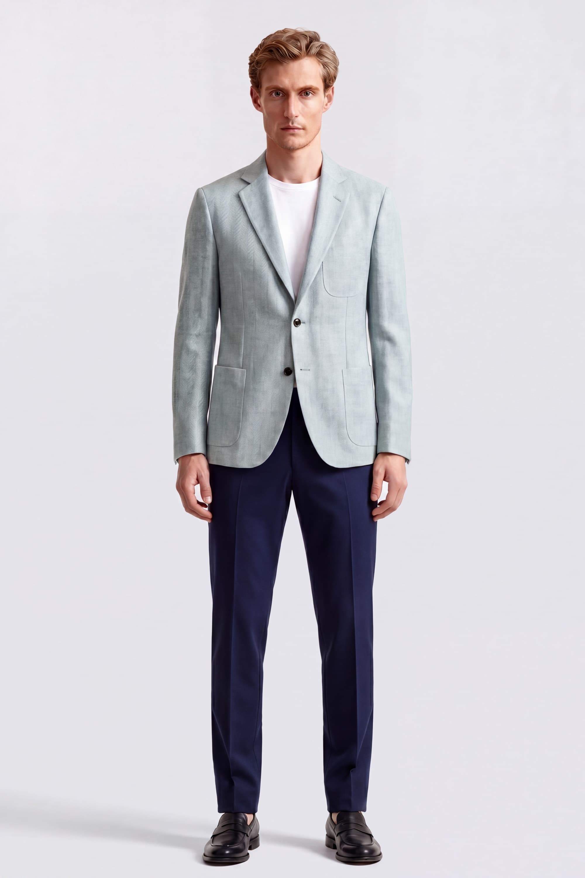 Single-Breasted Linen and Silk Blazer - Image 2