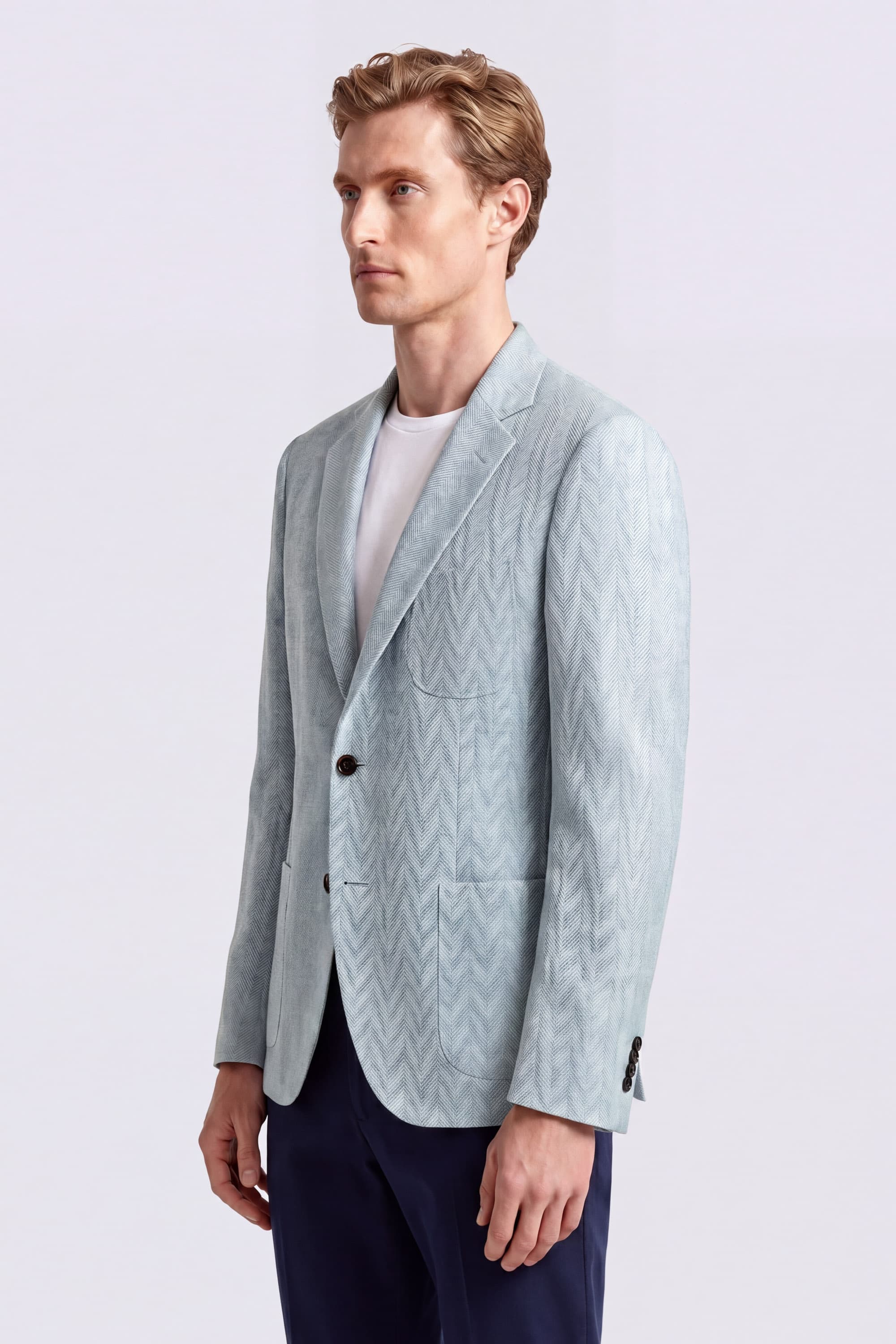 Single-Breasted Linen and Silk Blazer - Image 3