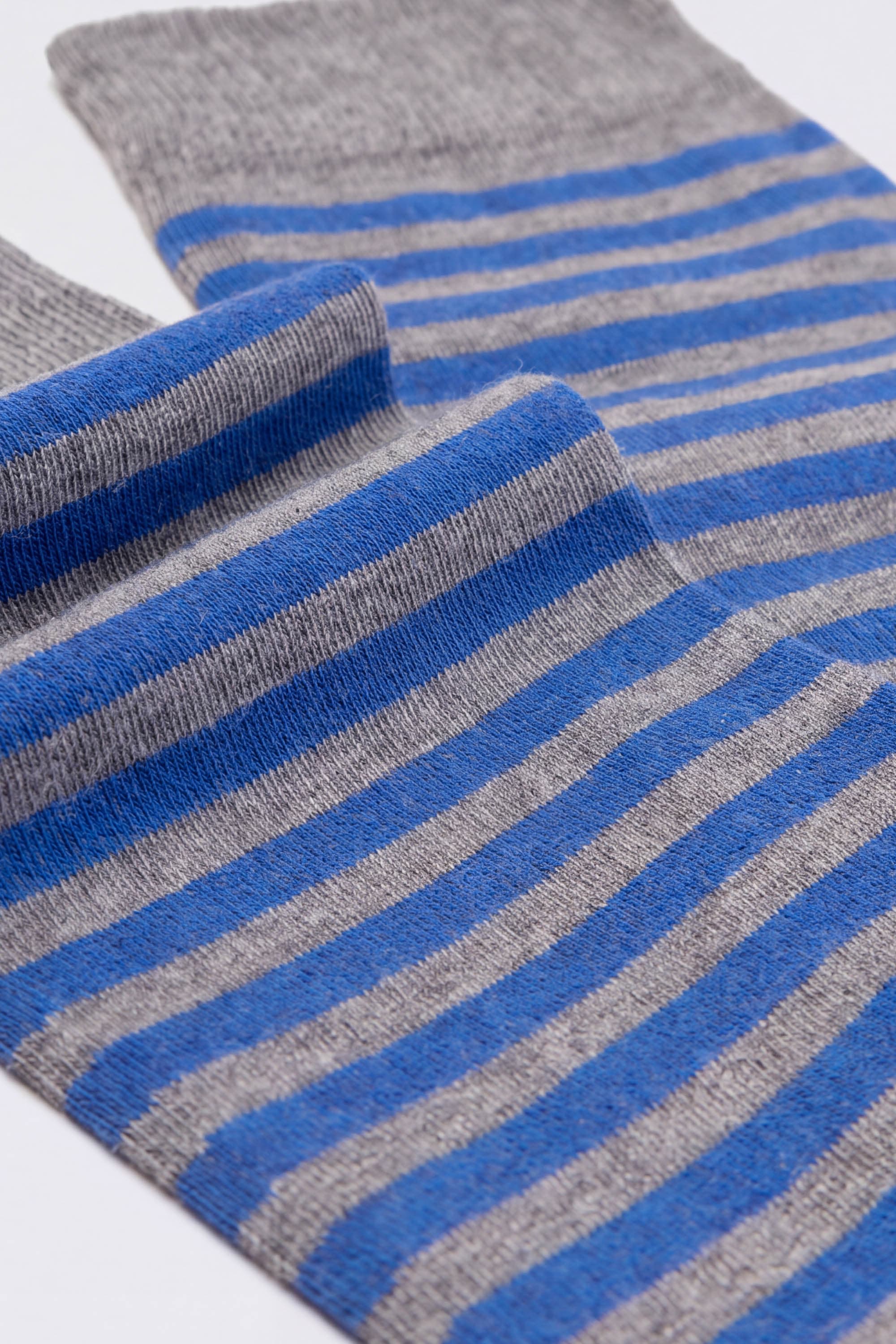 Striped Long Socks in Cotton Blend | Italian Craftsmanship - Image 2