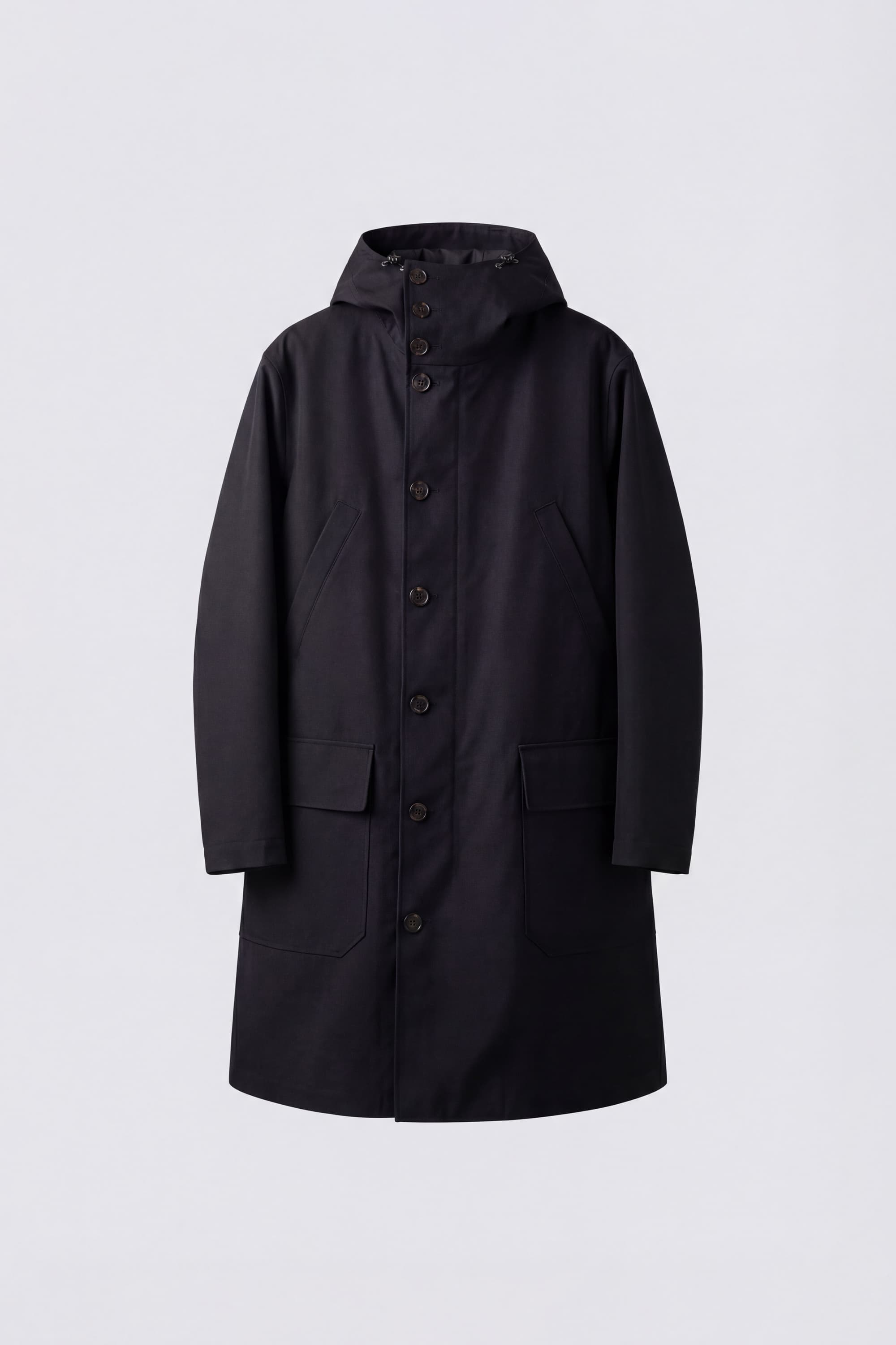 Technical Hooded Coat in Gabardine - Image 1