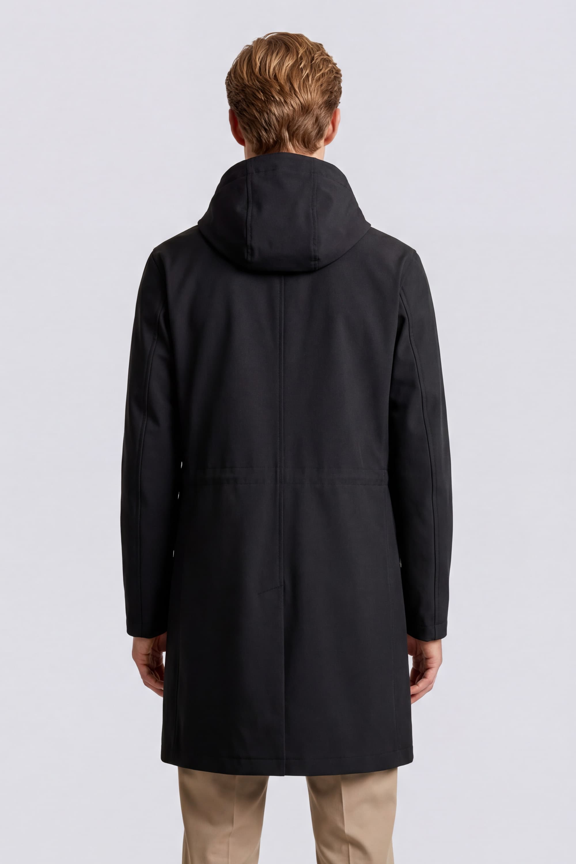 Technical Hooded Coat in Gabardine - Image 4