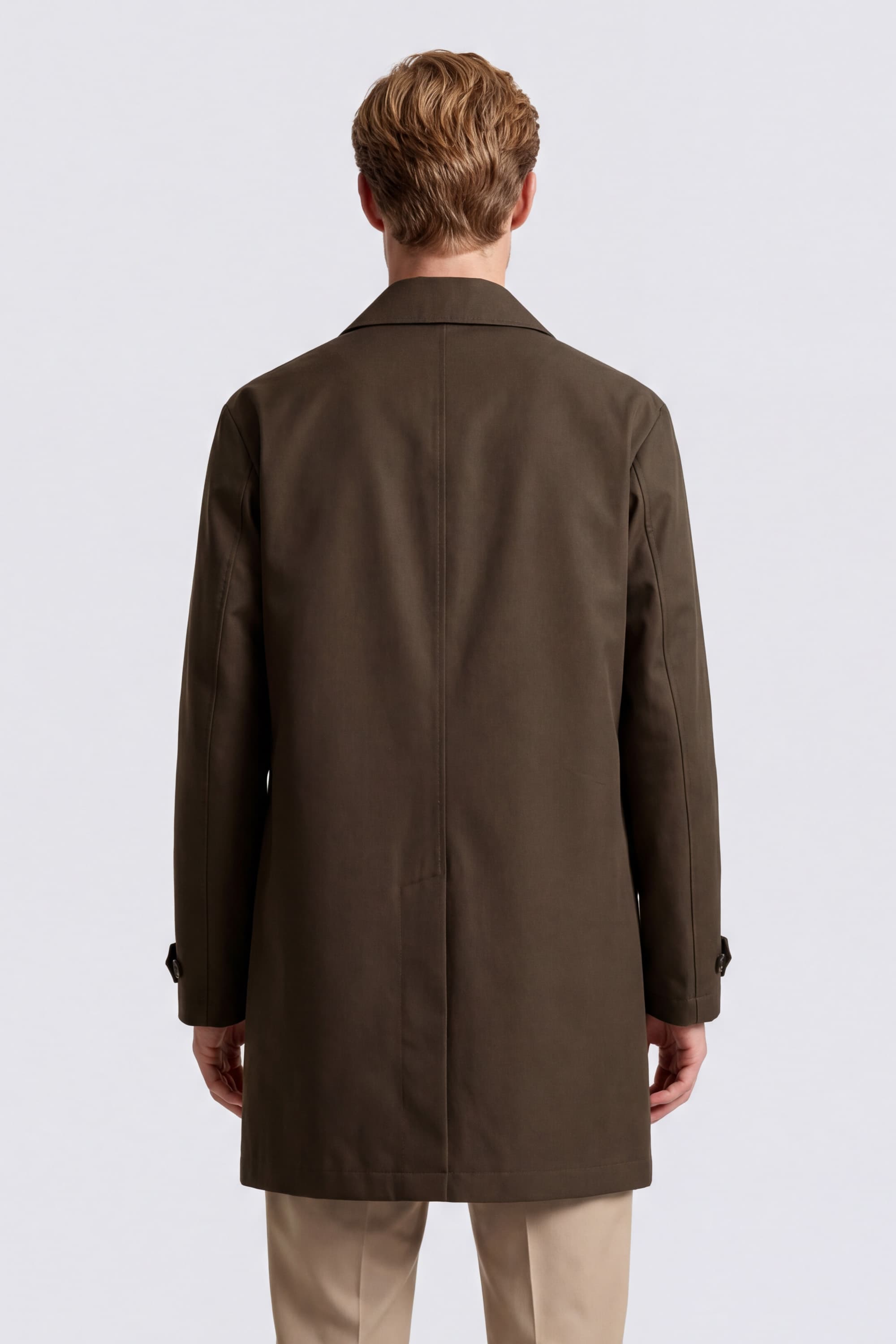 Gabardine Overcoat with Checked Lining - Image 4