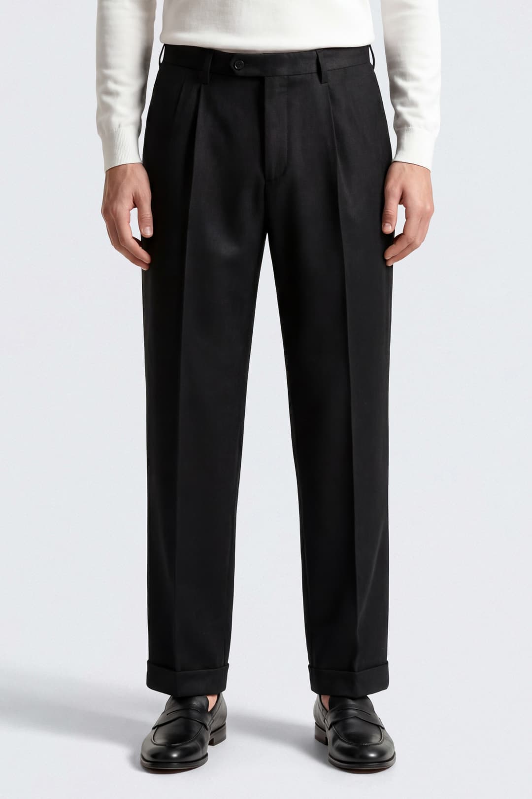 Virgin Wool Pleated Trousers