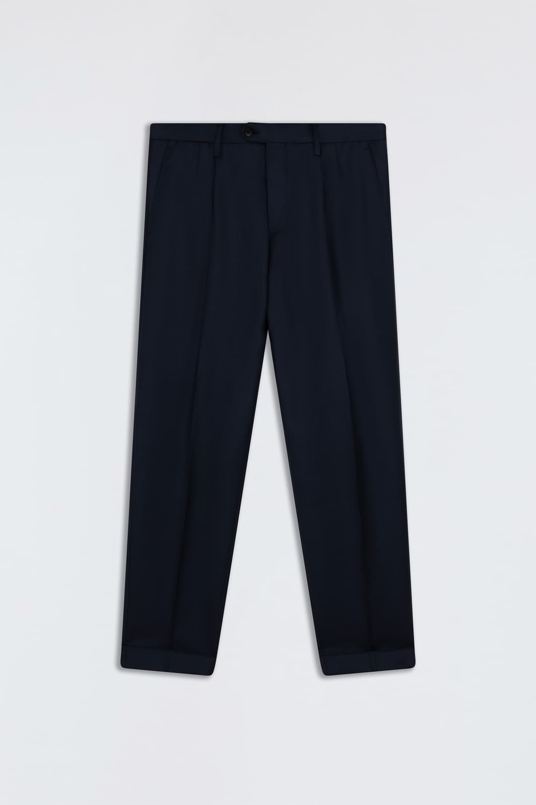 Pleated Virgin Wool Carrot Trousers