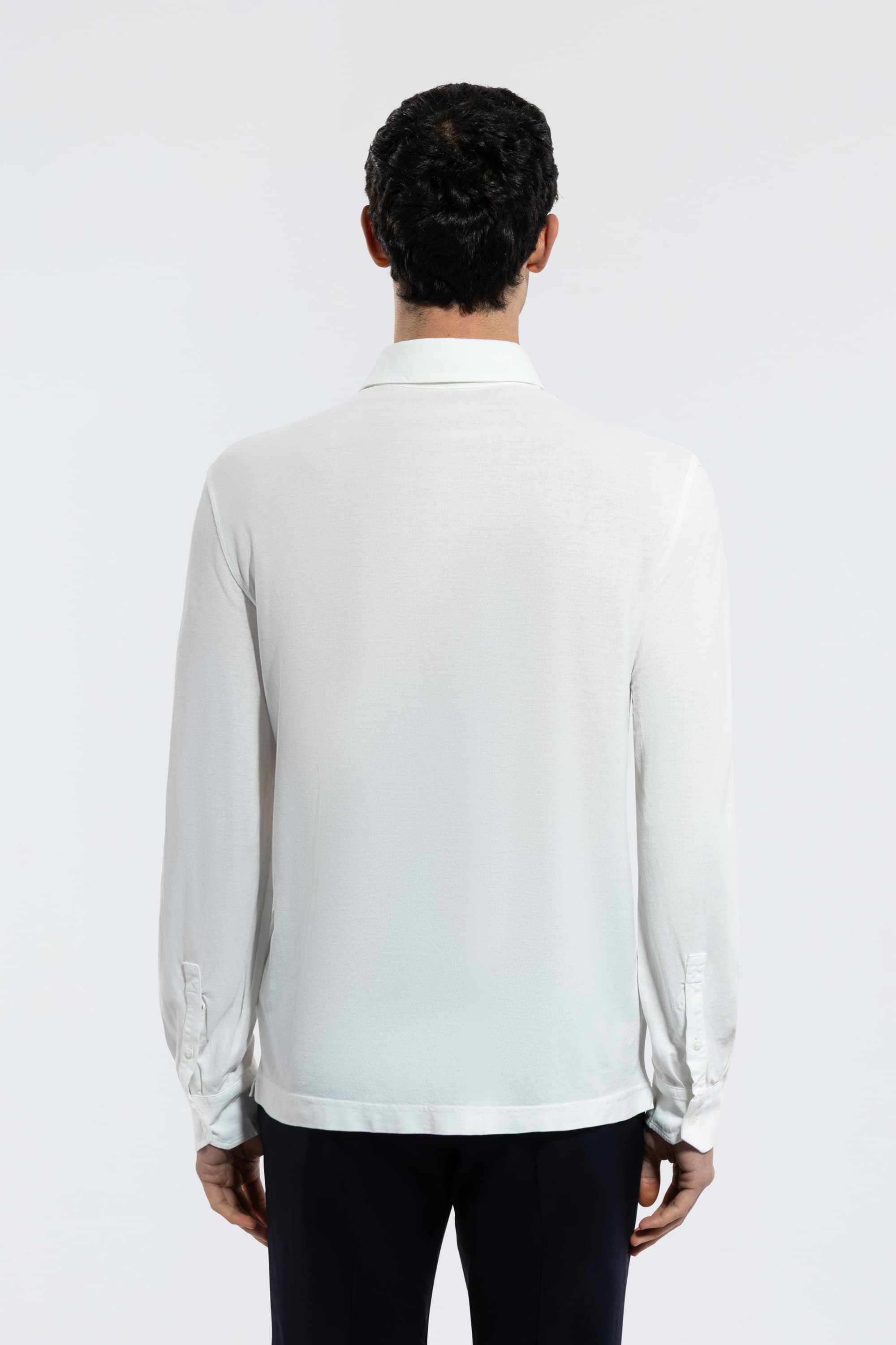 Long-Sleeved Cotton Polo - Image 4