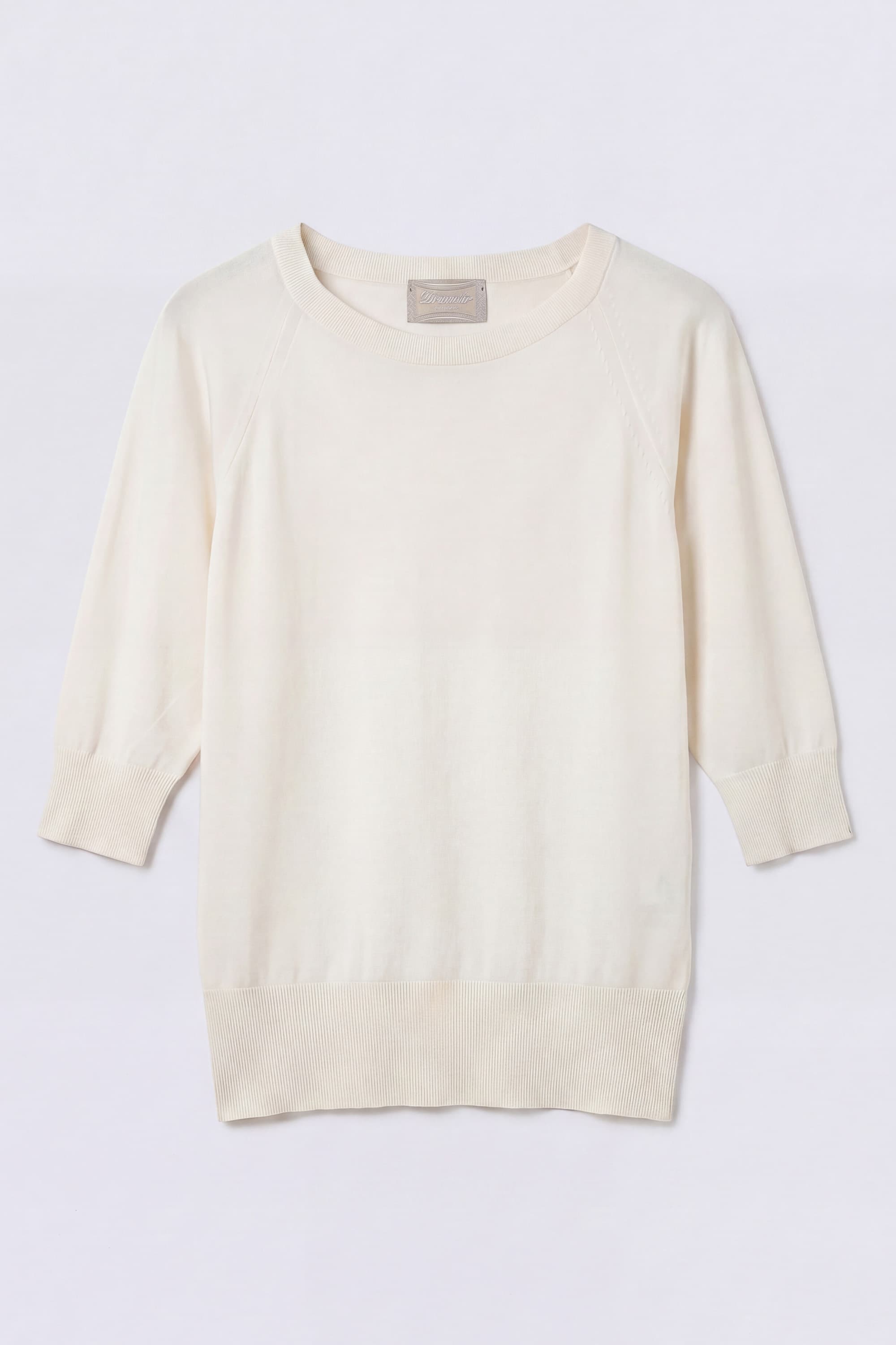 Cotton T-Shirt with Three-Quarter Sleeves - Image 1