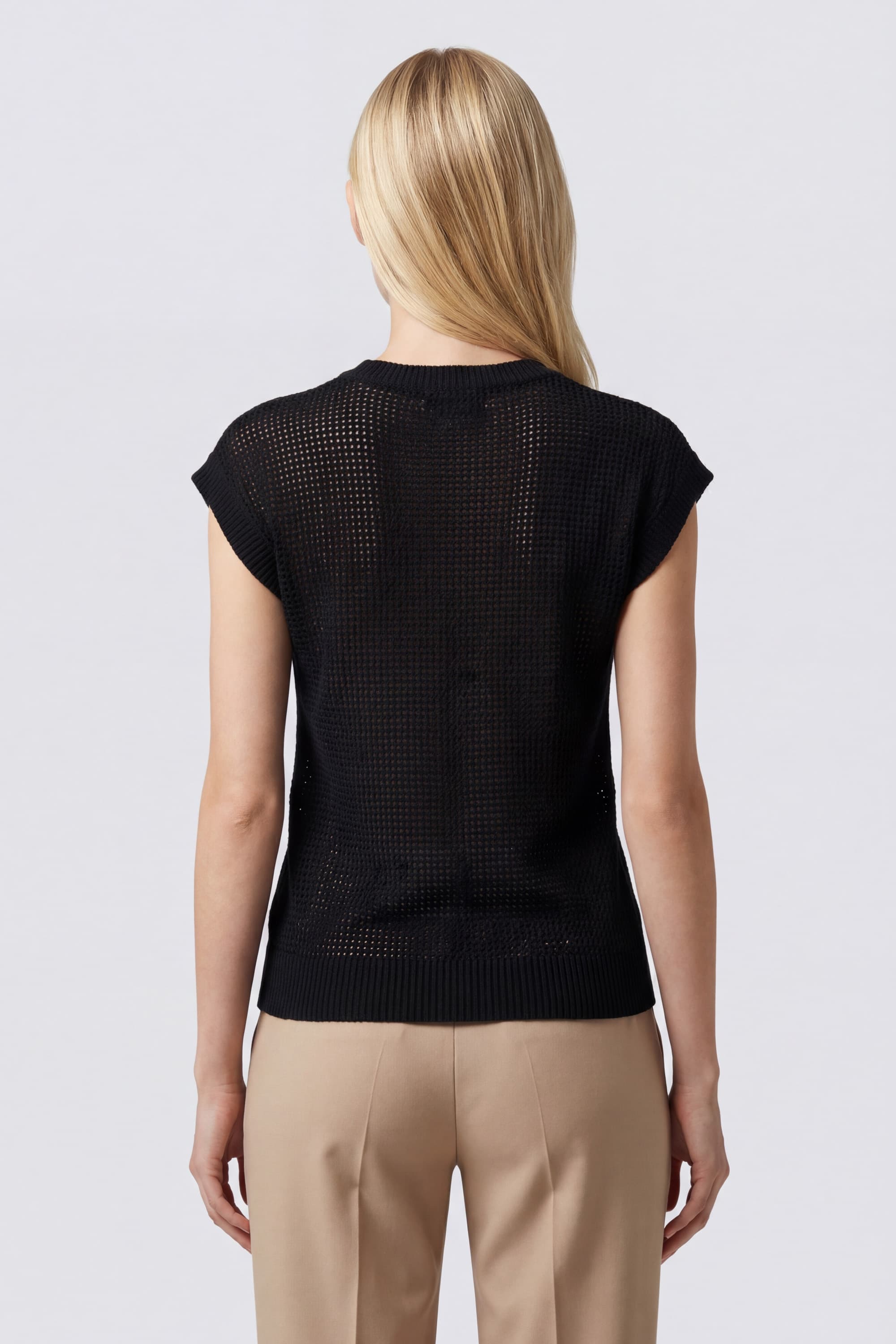 Openwork Knit top with Botanical Motif - Image 4