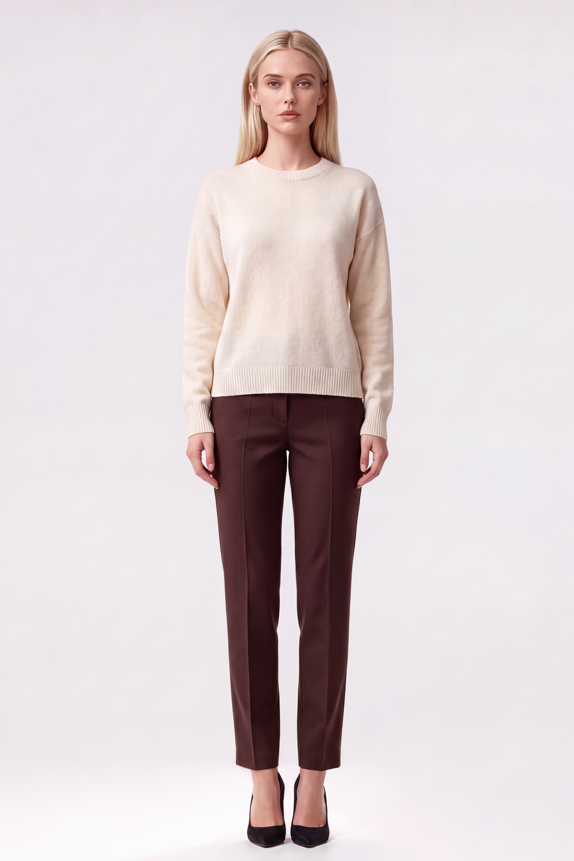 Crew Neck Sweater in Lambswool - Image 2