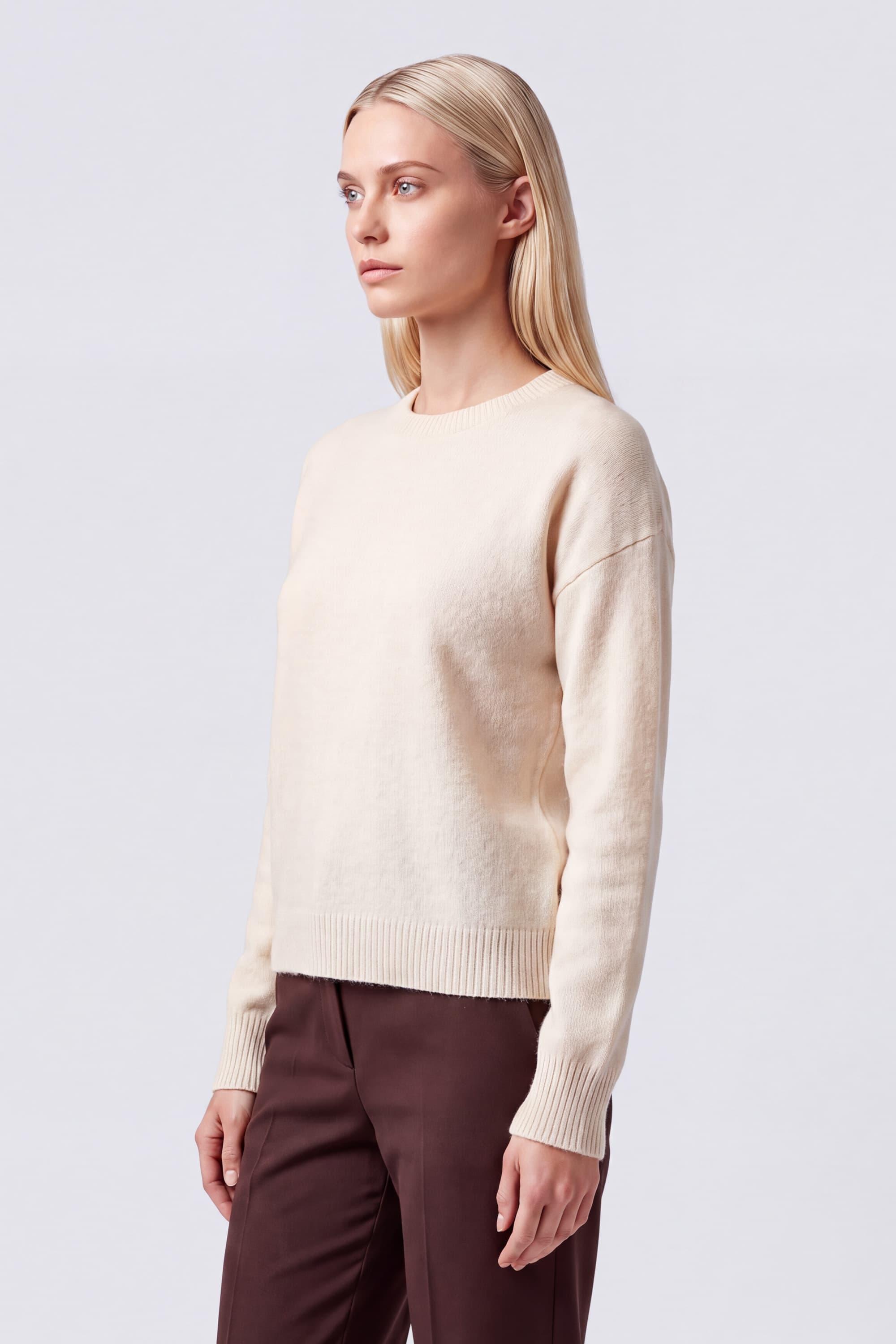 Crew Neck Sweater in Lambswool - Image 3