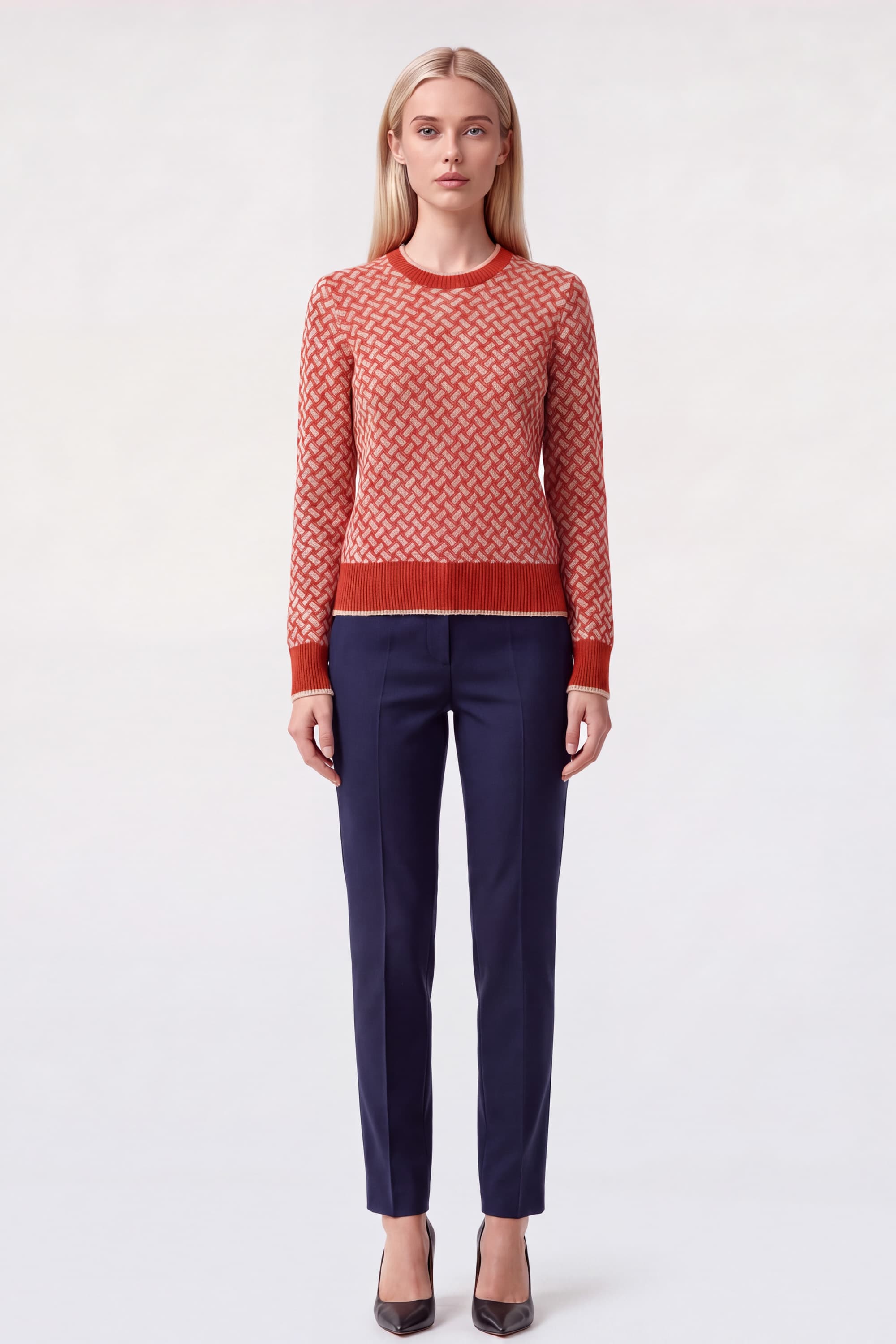 Razor Blade Crew Neck Sweater in Cashmere - Image 2