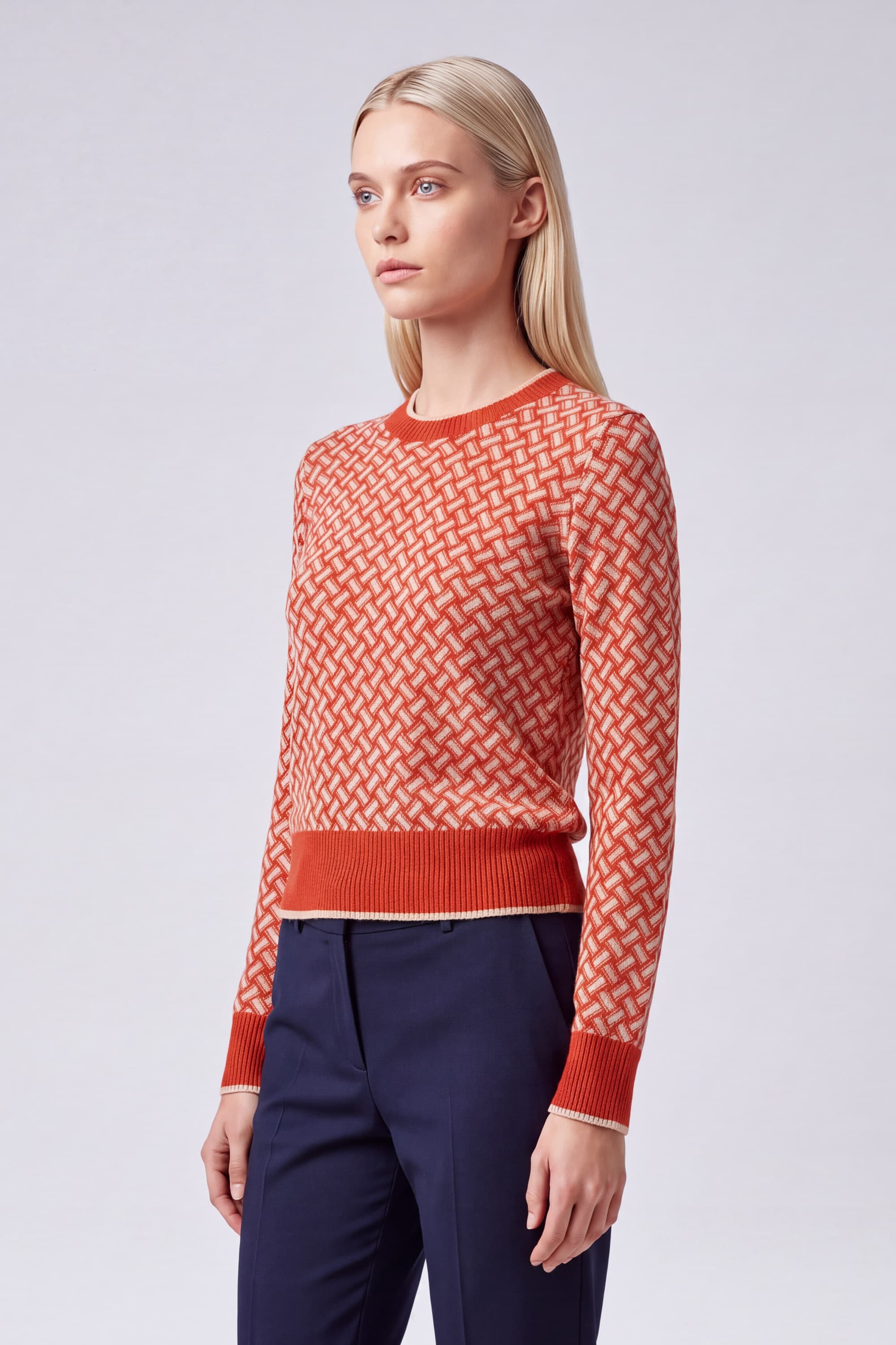 Razor Blade Crew Neck Sweater in Cashmere - Image 3