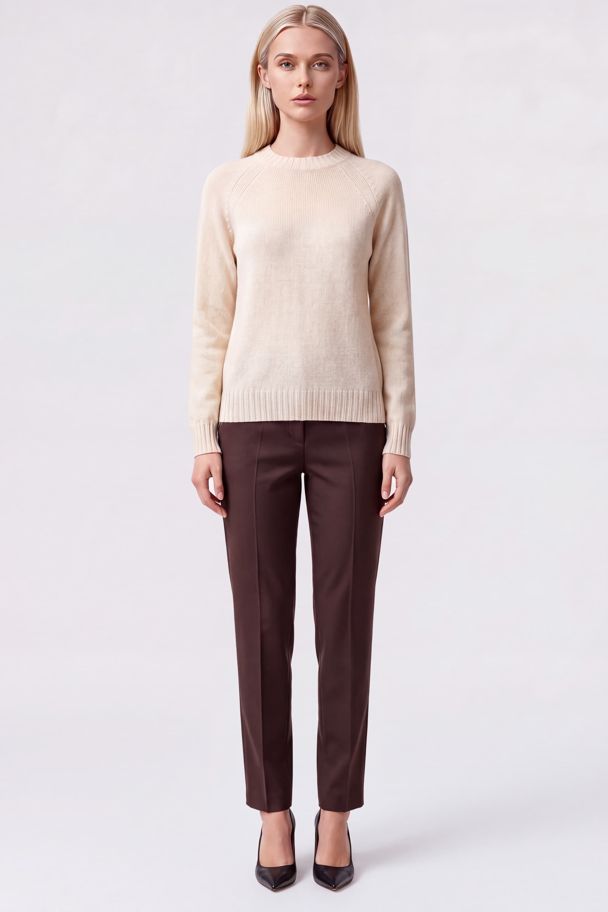Crew Neck Sweater in Lambswool - Image 2