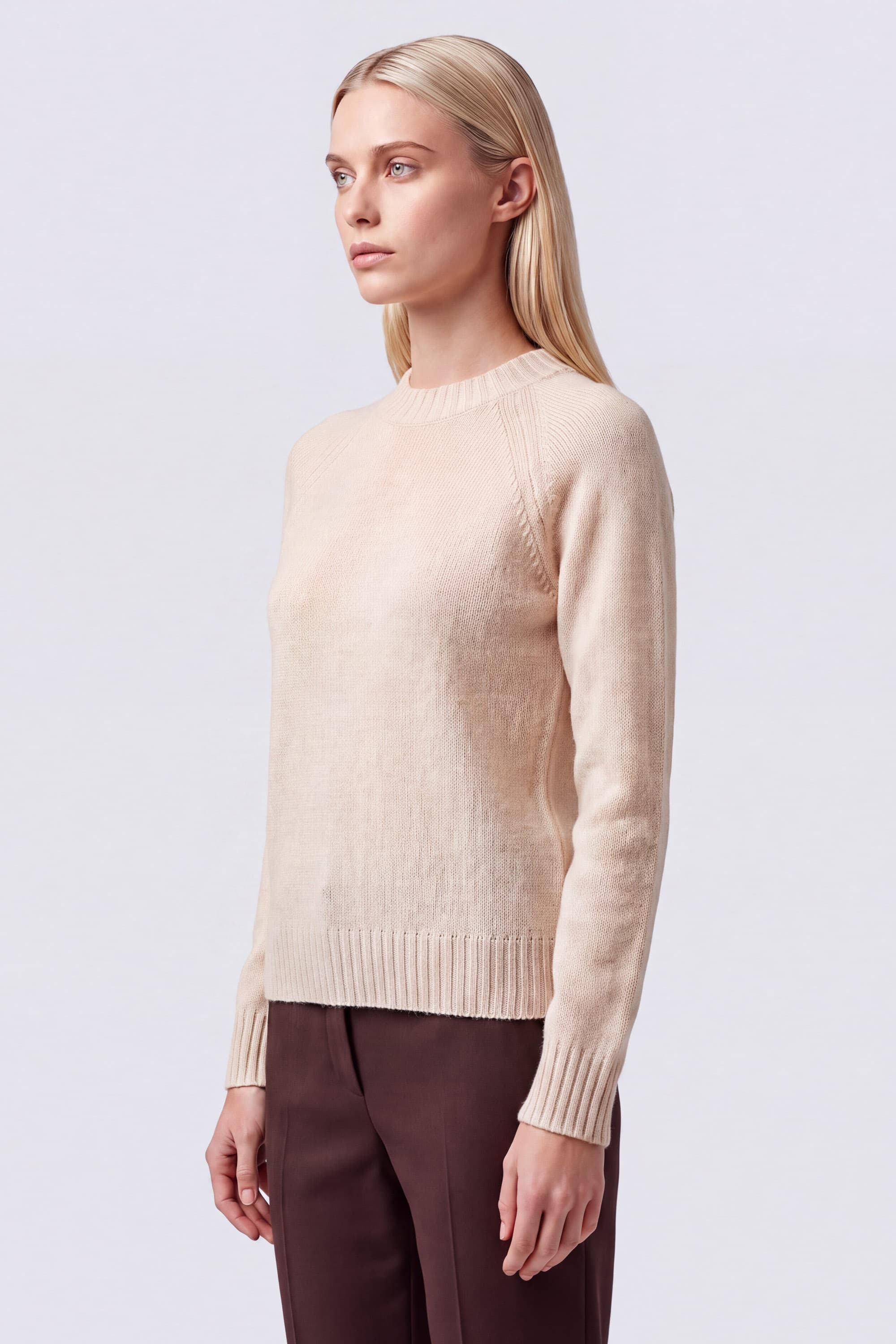 Crew Neck Sweater in Lambswool - Image 3