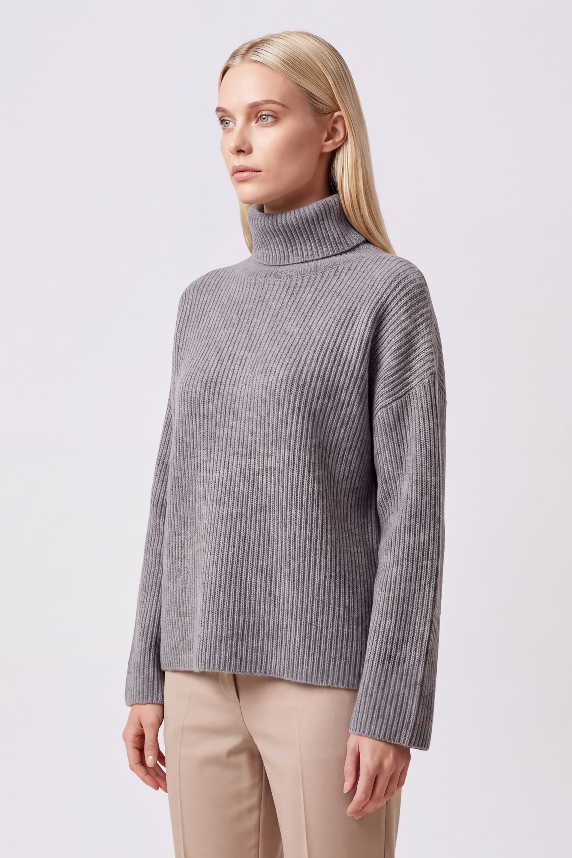 Pull col Roulé en Laine et Cachemire - Image 3