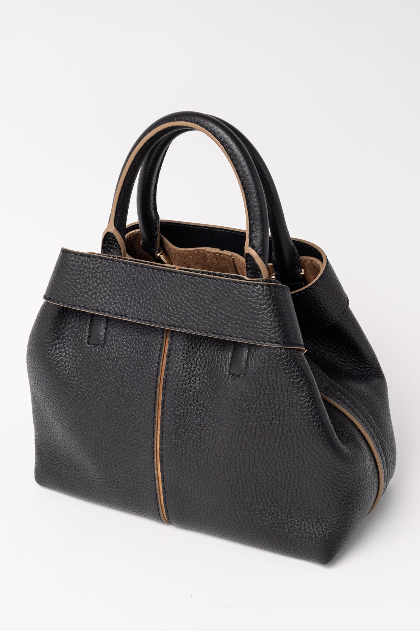 Small Black Leather Handbag - Image 2