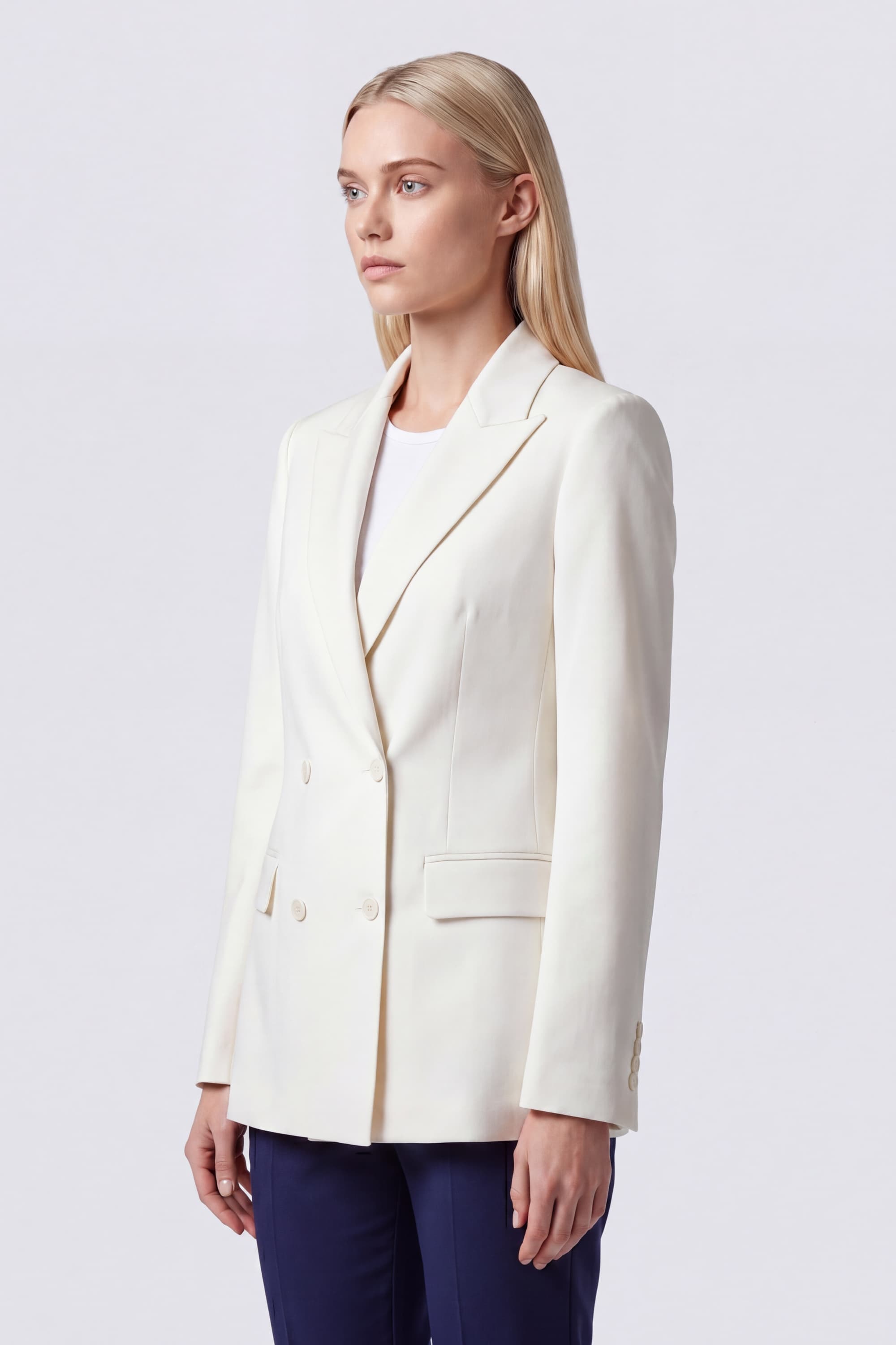 Women's Double-Breasted Tailored Blazer - Image 3