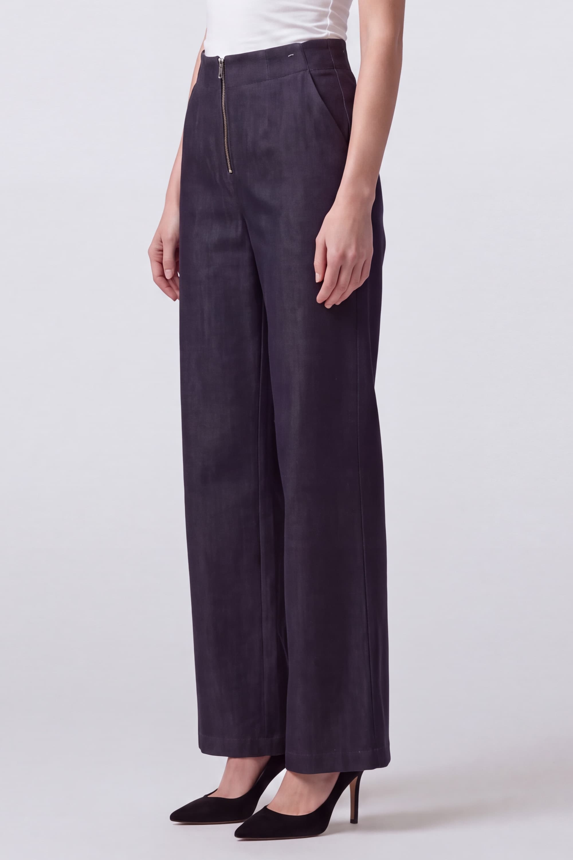 Wool Trousers with zip Detail - Image 3