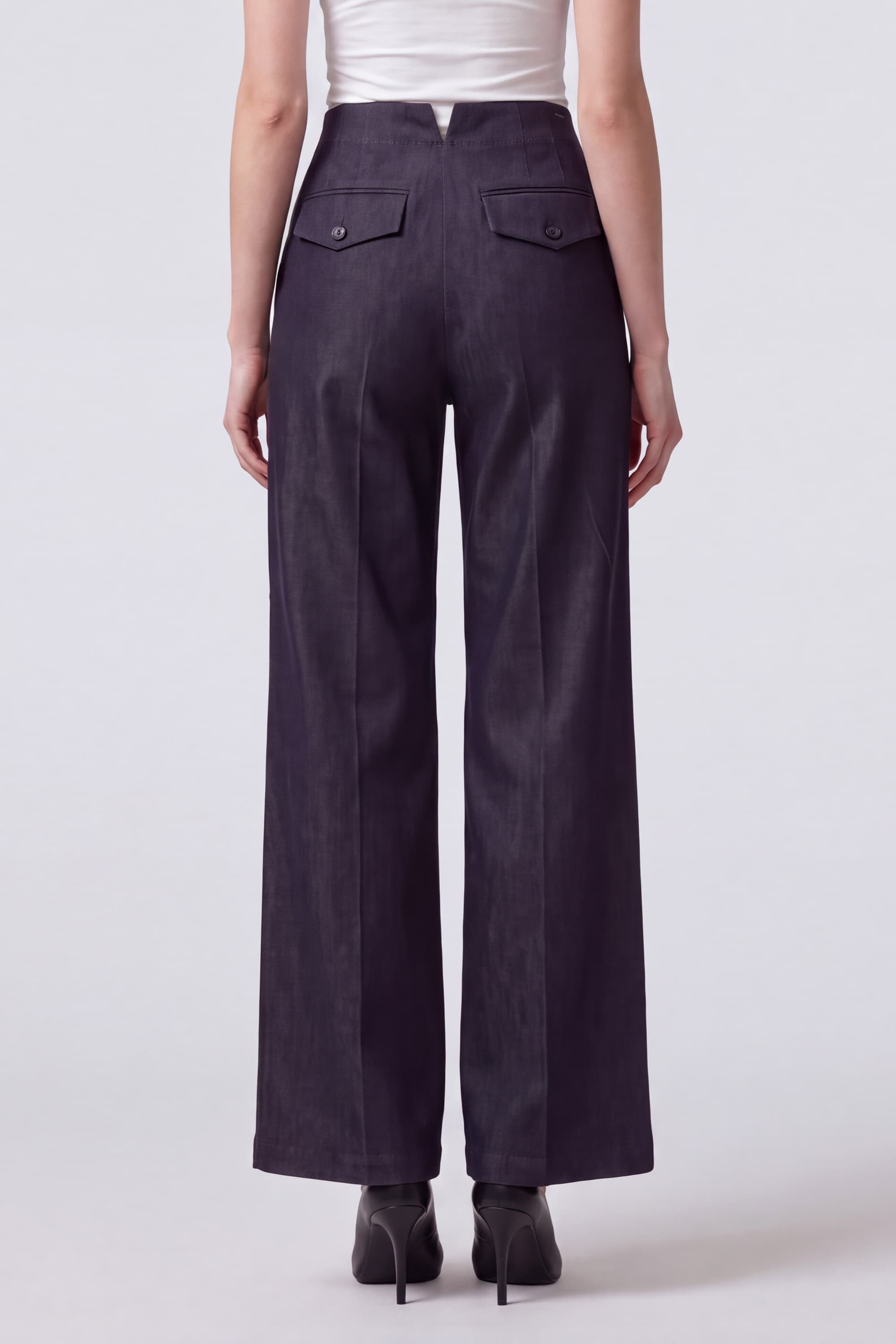 Wool Trousers with zip Detail - Image 5
