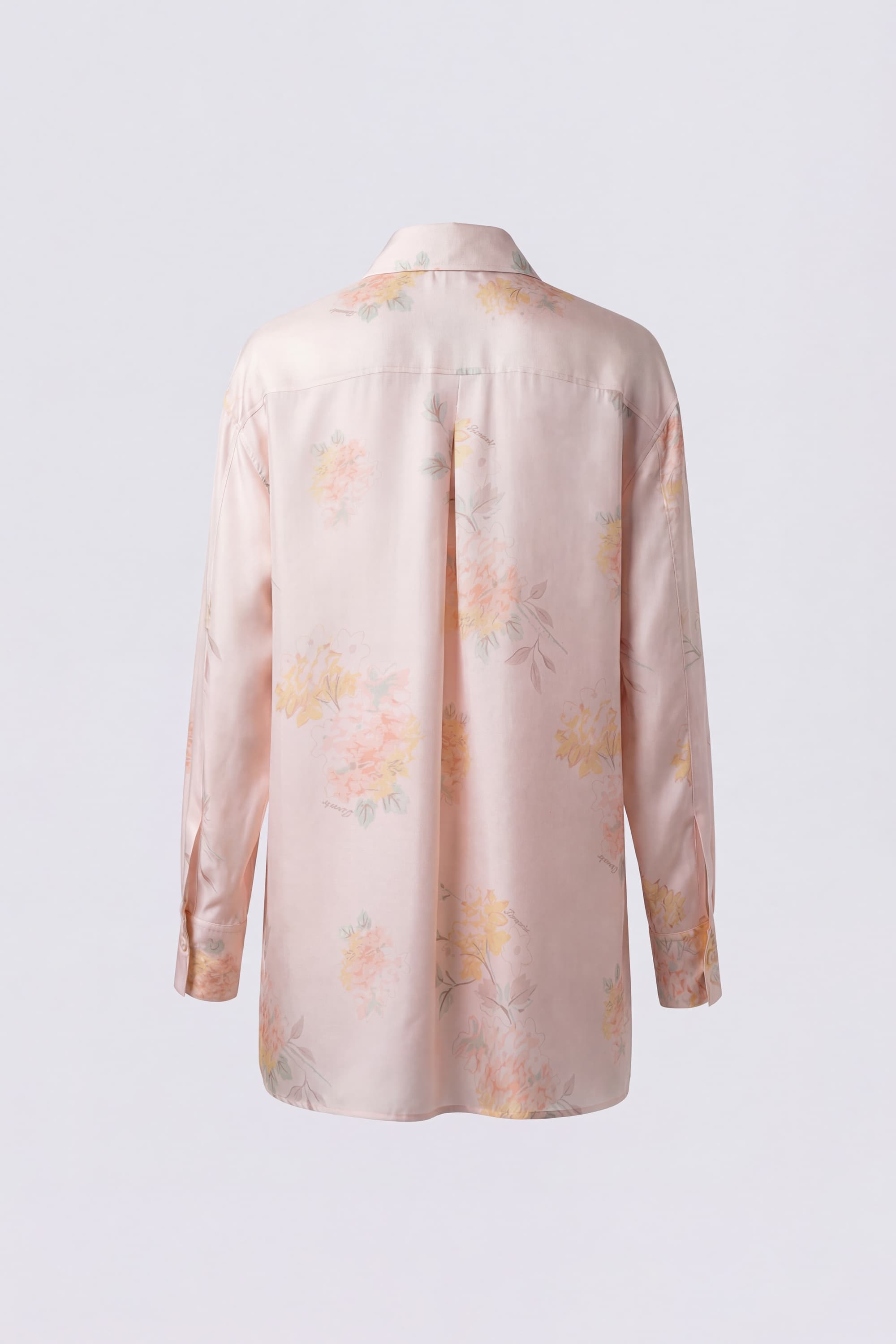 Silk Tunic Shirt with Watercolor Floral Print - Image 5